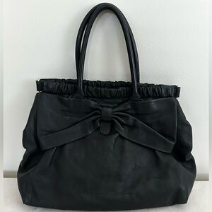 RED tote (black leather) ladies handbag by VALENTINO